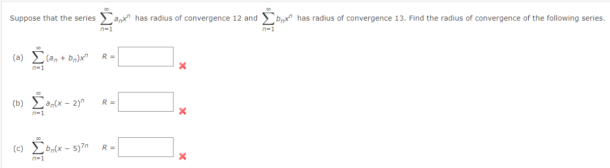 the radius of convergence of series