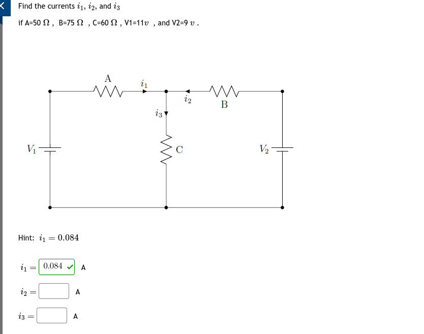 Solved Find The Currents I1,i2, And I3 If | Chegg.com