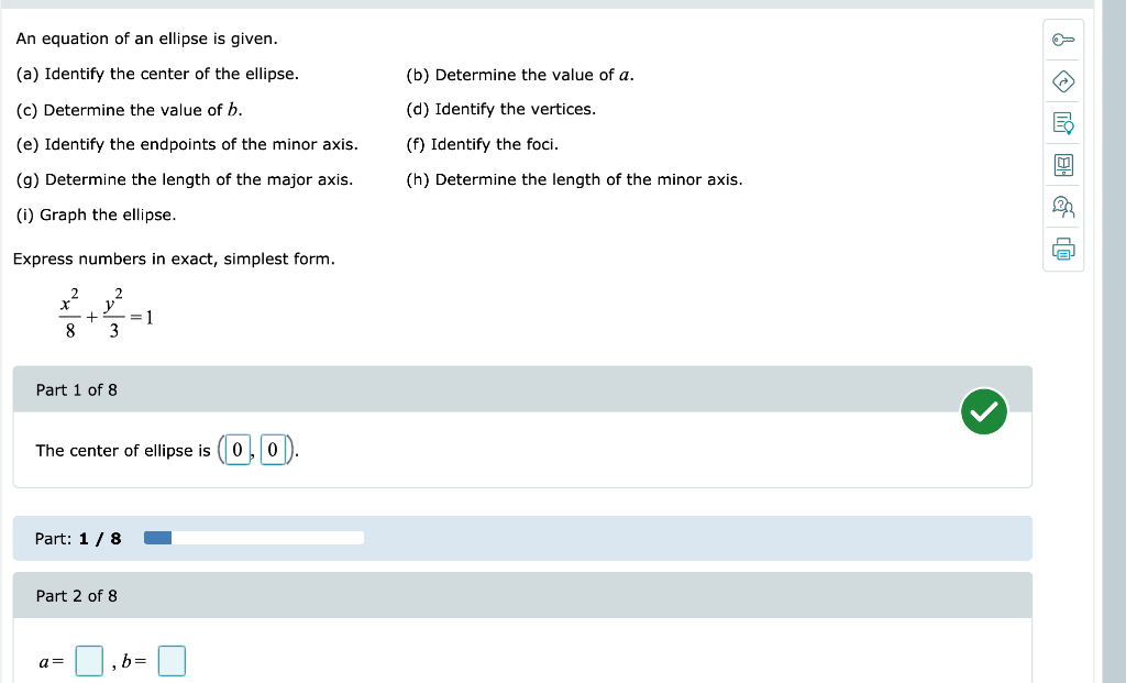 Solved An equation of an ellipse is given. (a) Identify the | Chegg.com