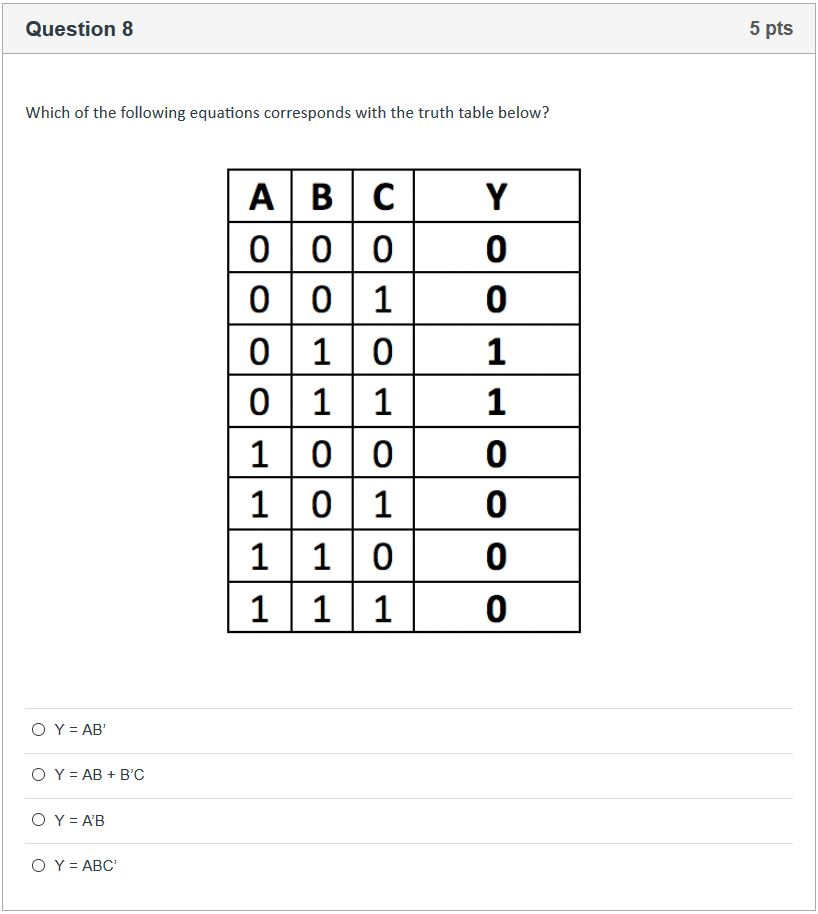 Solved Question 8 5 pts Which of the following equations | Chegg.com