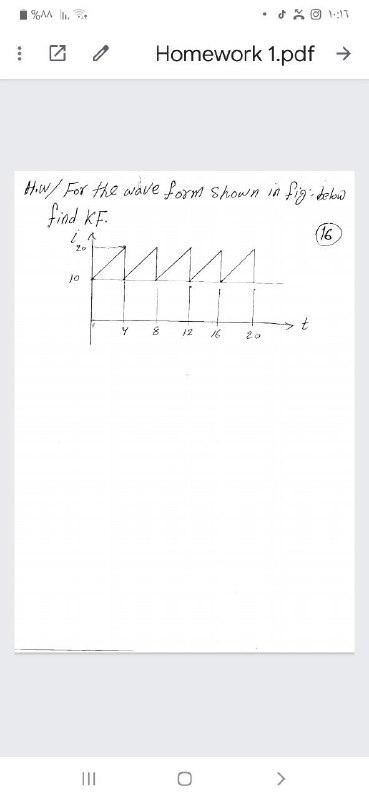 Solved %M. Homework 1.pdf → How) For the wave form shown in | Chegg.com