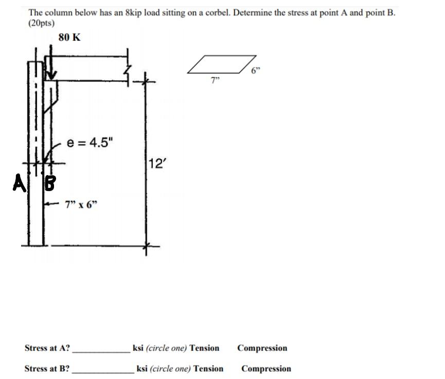 Solved The column below has an Skip load sitting on a | Chegg.com