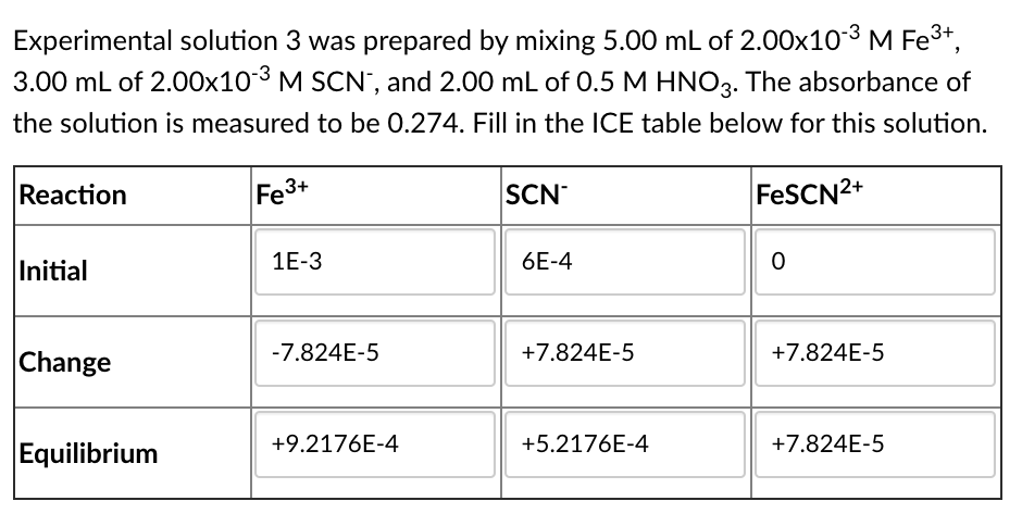 Solved Calculate the equilibrium constant, K, for each of | Chegg.com