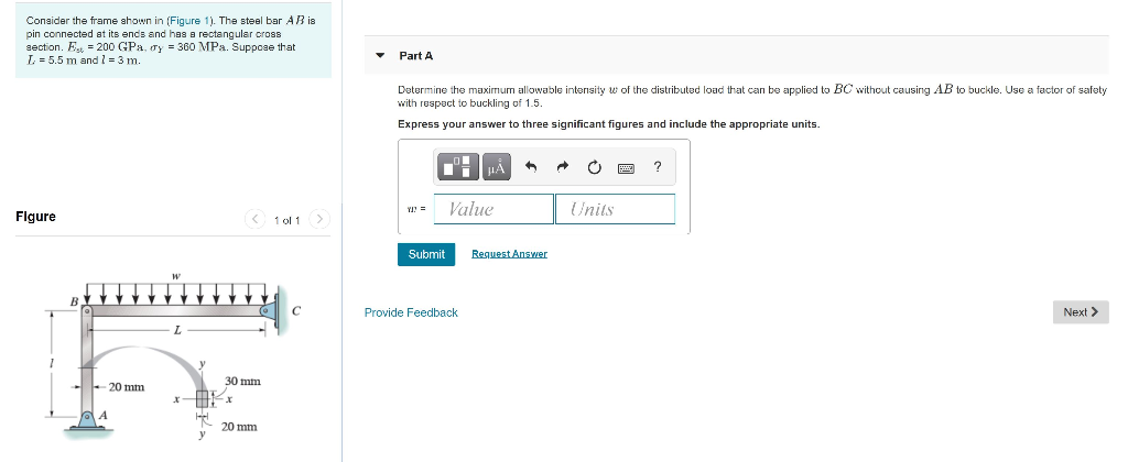 Solved Consider the frame shown in (Figure 1). The steal bar | Chegg.com