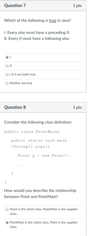 Solved Question 7 1 pts Which of the following is true in | Chegg.com