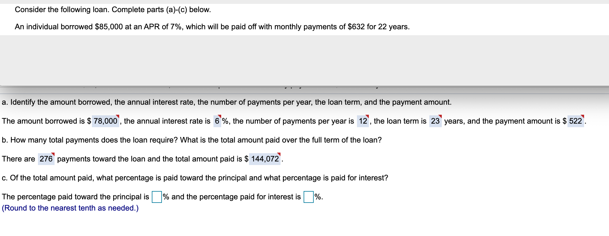 Solved Consider The Following Loan. Complete Parts (a)-(c) | Chegg.com