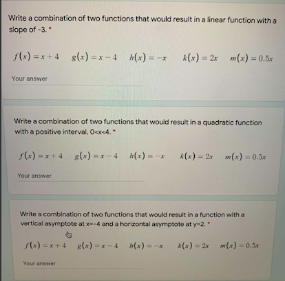 Solved Write a combination of two functions that would | Chegg.com