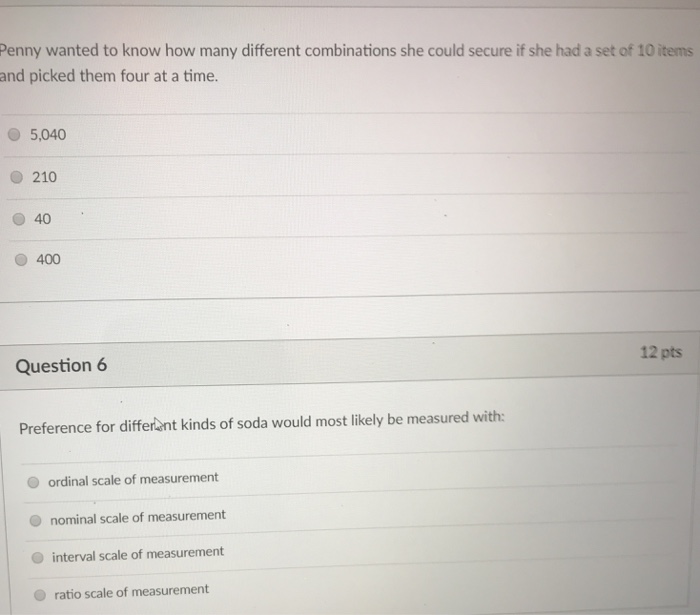 Solved Penny Wanted To Know How Many Different Combinations Chegg