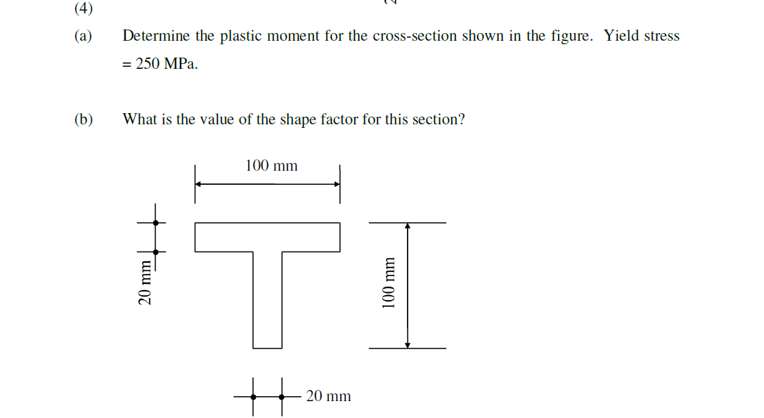 Solved (4) (a) Determine the plastic moment for the | Chegg.com