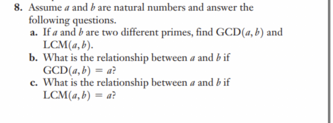 Solved Assume A And B ﻿are Natural Numbers And Answer | Chegg.com