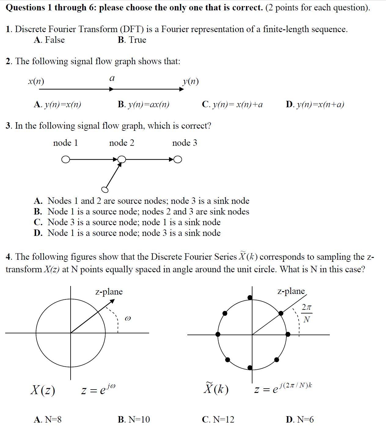 Solved Questions 1 Through 6 Please Choose The Only One Chegg Com
