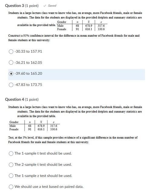 Solved Question 1 (1 point) Saved A study published in 2008 | Chegg.com