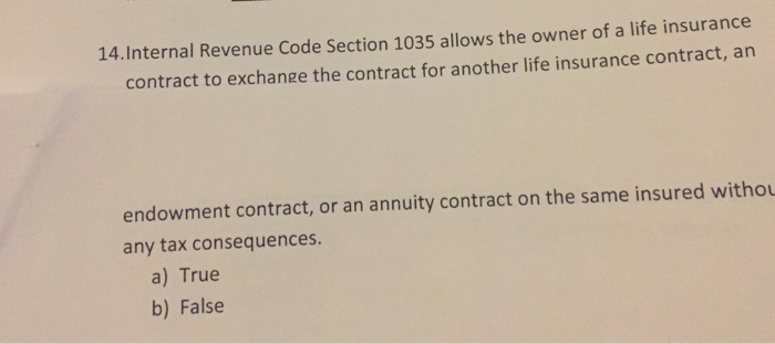 section 1035 of the internal revenue code