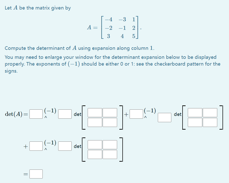 Solved Let A Be The Matrix Given By -4 -3 1 A= -2 -1 2 3 4 5 | Chegg.com