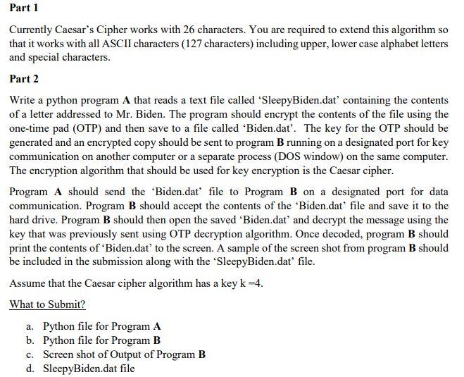 Solved CODE IN PYTHON PLEASE PROVIDE THE: a. Python file for | Chegg.com