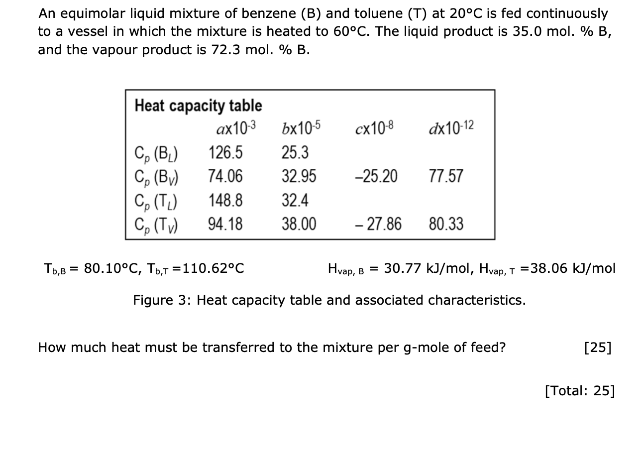 Solved An Equimolar Liquid Mixture Of Benzene (B) And | Chegg.com