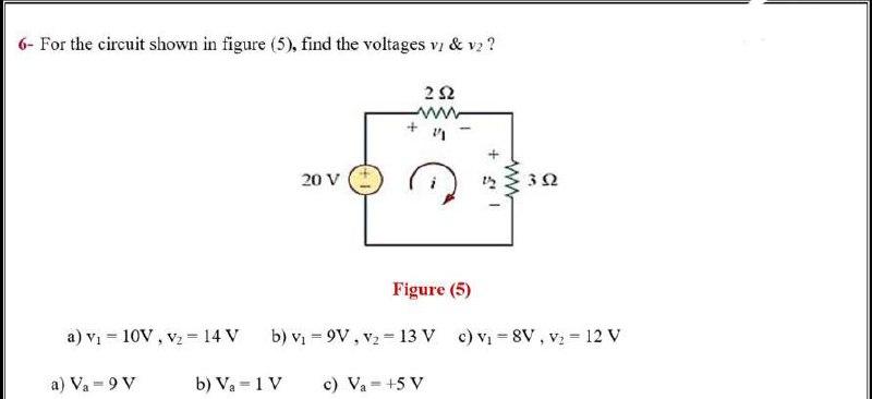 Solved 6- For The Circuit Shown In Figure (5), Find The | Chegg.com