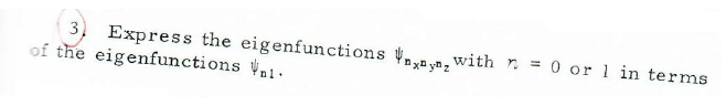 of the eigenfunctions \( \psi_{n 1} \).