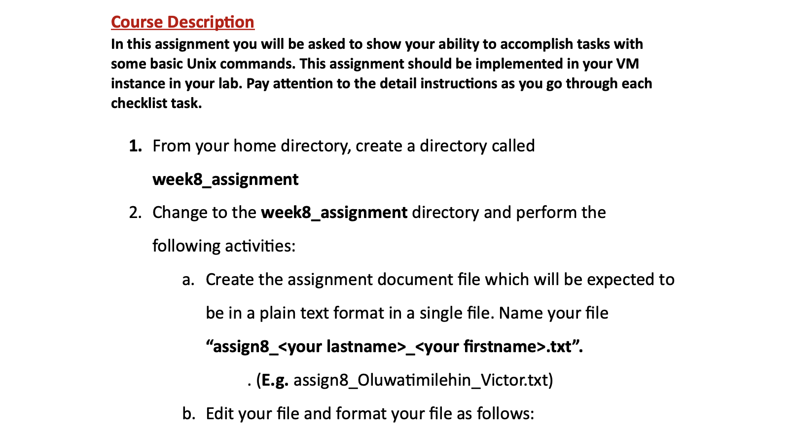 Solved Course Description In this assignment you will be | Chegg.com