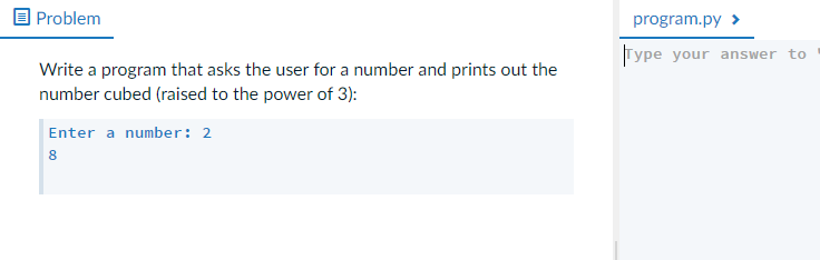 Solved Problem program.py Write a program that asks the user | Chegg.com
