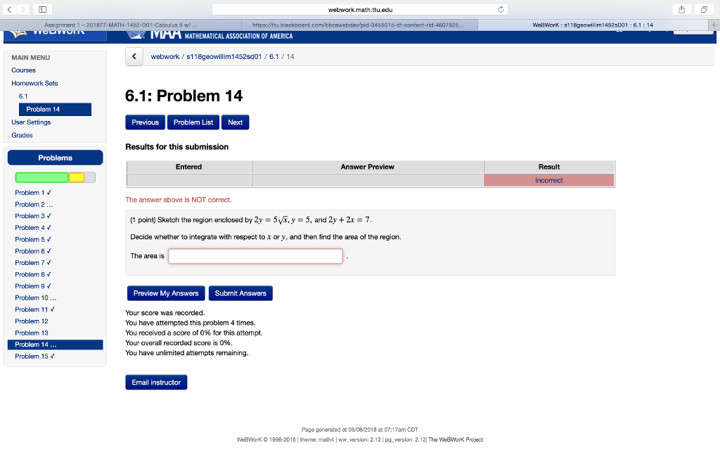 Solved Webwork Math.ttu.edu Assignment | Chegg.com