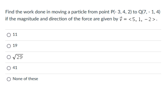 Solved Find the work done in moving a particle from point | Chegg.com