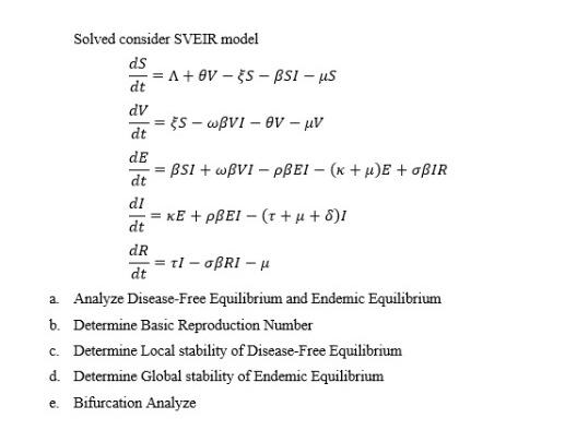 Solved Solved consider SVEIR model | Chegg.com
