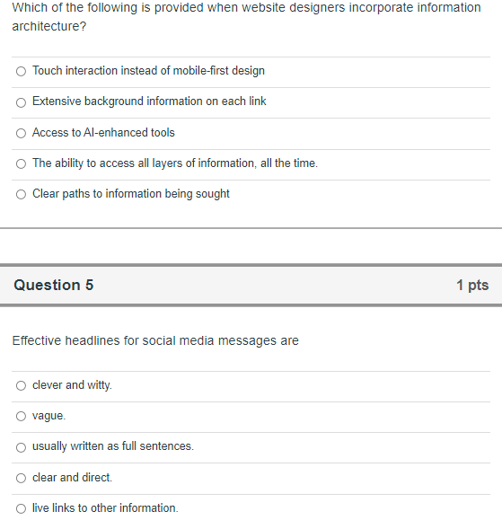 Solved Which of the following is provided when website | Chegg.com