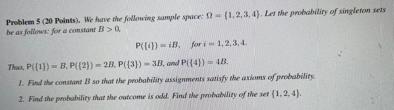 Solved Problem 5 (20 Points). We have the following sample | Chegg.com
