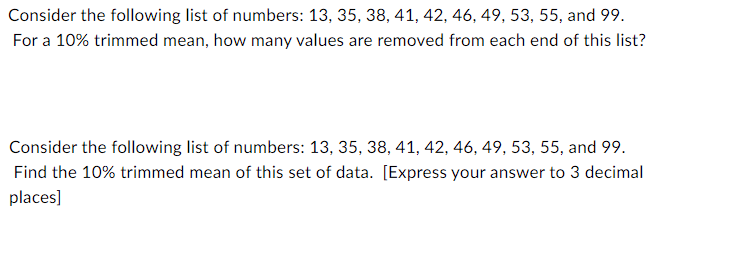Solved Consider the following list of numbers: | Chegg.com