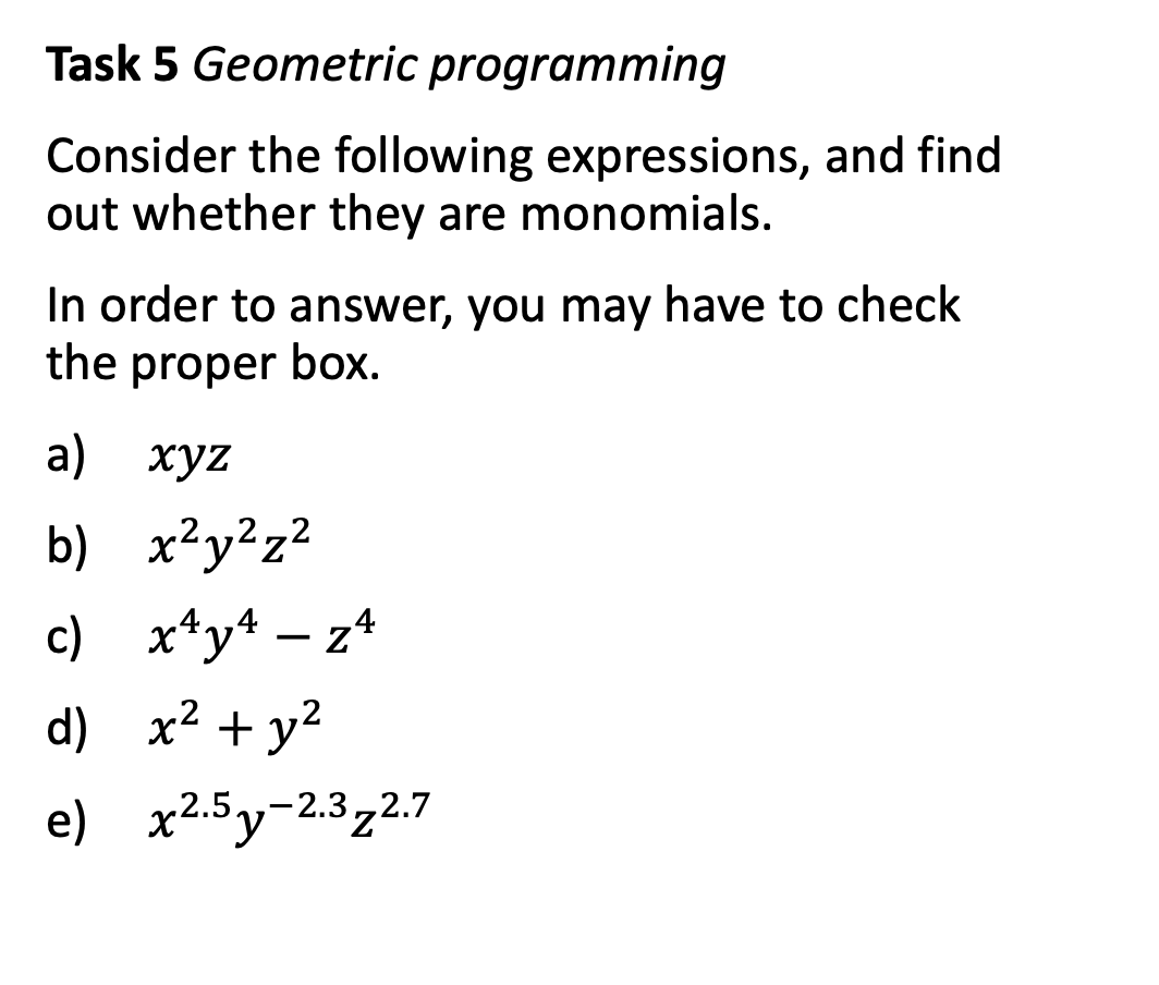 Solved Task 5 Geometric programming Consider the following | Chegg.com