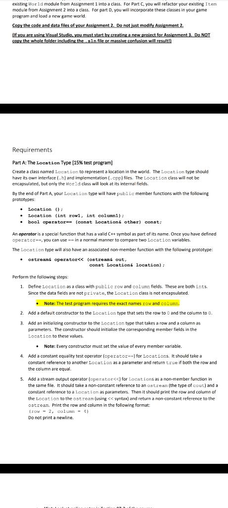 Assignment 3 Overview A program such as the game made | Chegg.com