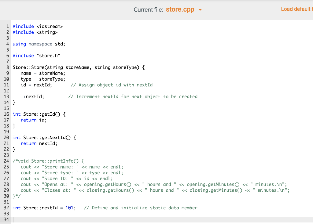 Solved 7.29 Lab: Store (static members and object | Chegg.com