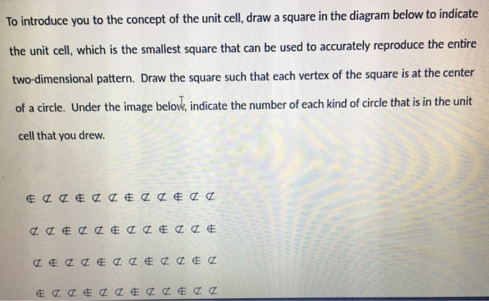 Solved To introduce you to the concept of the unit cell, | Chegg.com