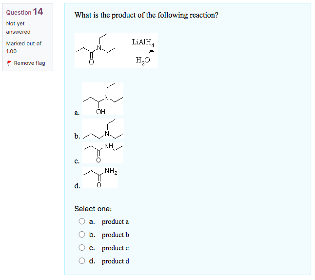 Solved What Is The Product Of The Following Reaction? A. B. | Chegg.com