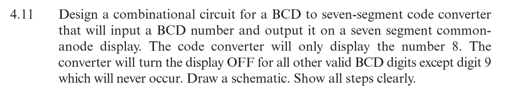 Solved 4. Design a combinational circuit for a BCD to | Chegg.com