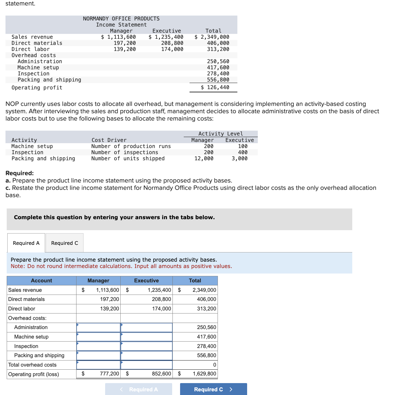 Solved statement. NOP currently uses labor costs to allocate | Chegg.com