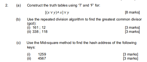 Solved (a) Construct The Truth Tables Using ' T ' And ' F ' | Chegg.com