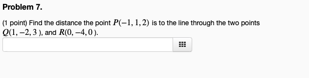 Solved Problem 7 1 Point Find The Distance The Point