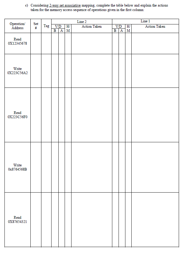 Question 4: Cache Memory [** Marks 1. Consider a | Chegg.com for Free Printable Printable Aa 4th Step Worksheets