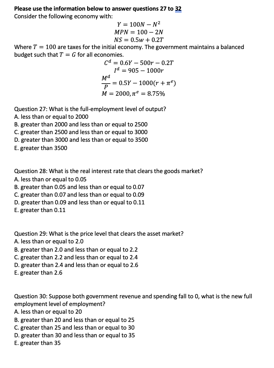 Solved Please use the information provided below to answer