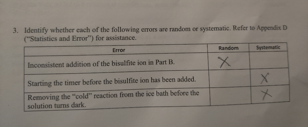 3. Identify whether each of the following errors are | Chegg.com