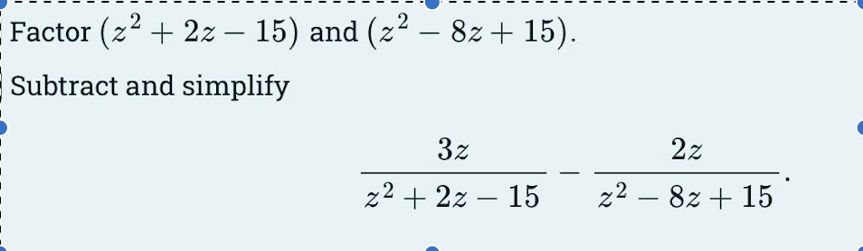 factor z 2 2z 15