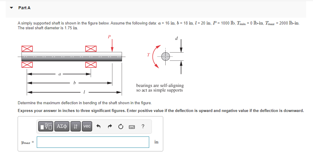 Solved A Simply Supported Shaft Is Shown In The Figure | Chegg.com