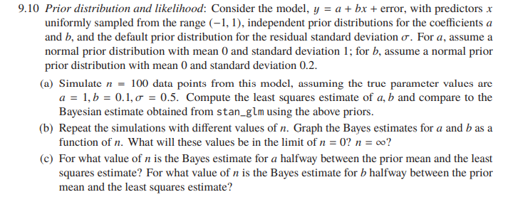 9.10 Prior distribution and likelihood: Consider the | Chegg.com