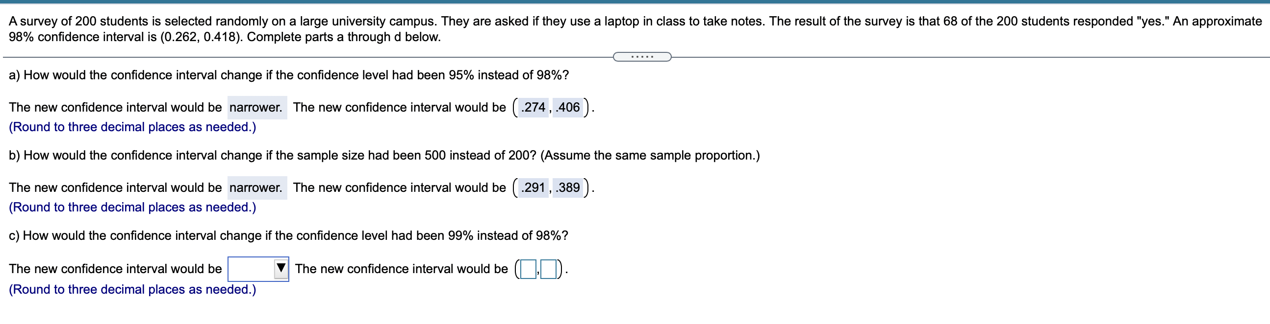 Solved A survey of 200 students is selected randomly on a | Chegg.com