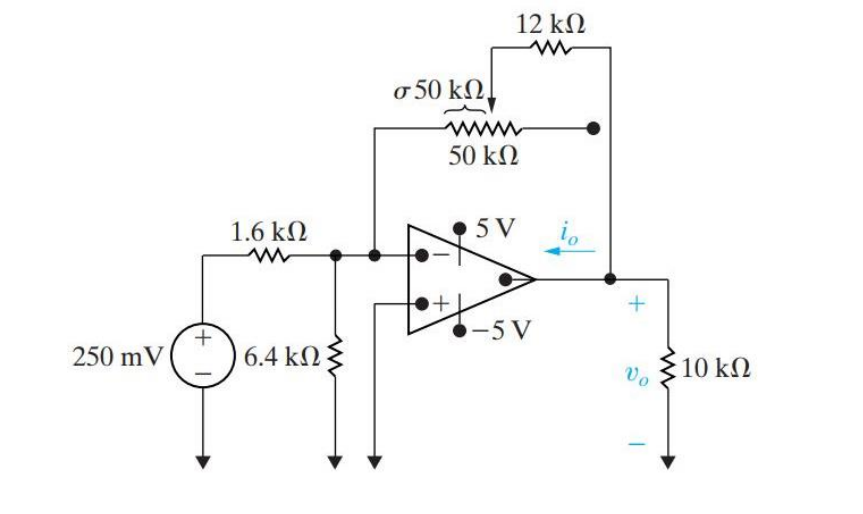 Solved 12 kΩ w σ50 kΩ. www 50 kΩ 1.6 kΩ 5V + + + –5V 250 mV | Chegg.com