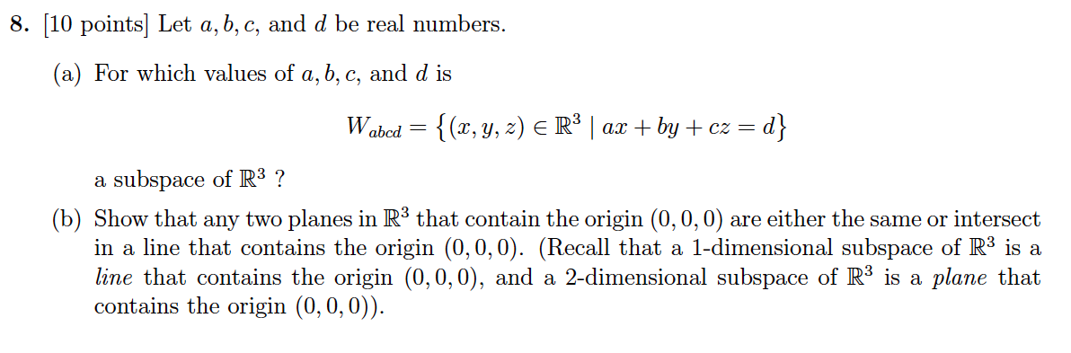 Solved 8. [10 Points) Let A, B, C, And D Be Real Numbers. | Chegg.com