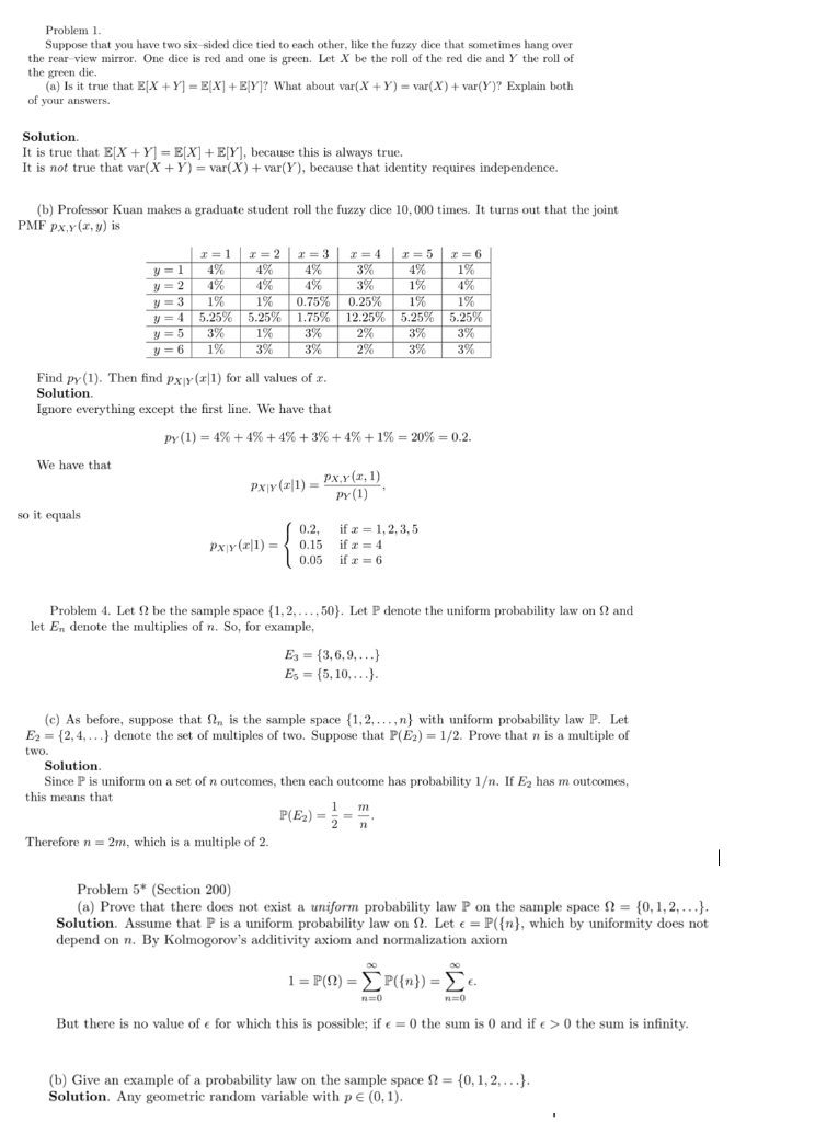 computer science notes - algorithms - computer science... Solved Problem 1. Suppose that you have two six-sided dice | Chegg.com