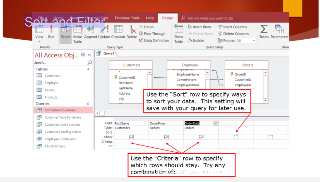 Home rea :mal Data Tell me what you want to do Database Tools File Help Design Insert Rows Insert Columns D Union ADelete C